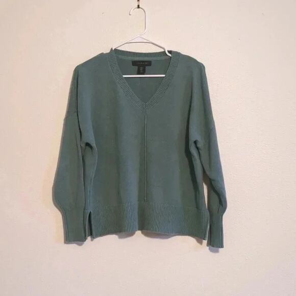 Tahari light teal knit sweater size M - Picture 2 of 6